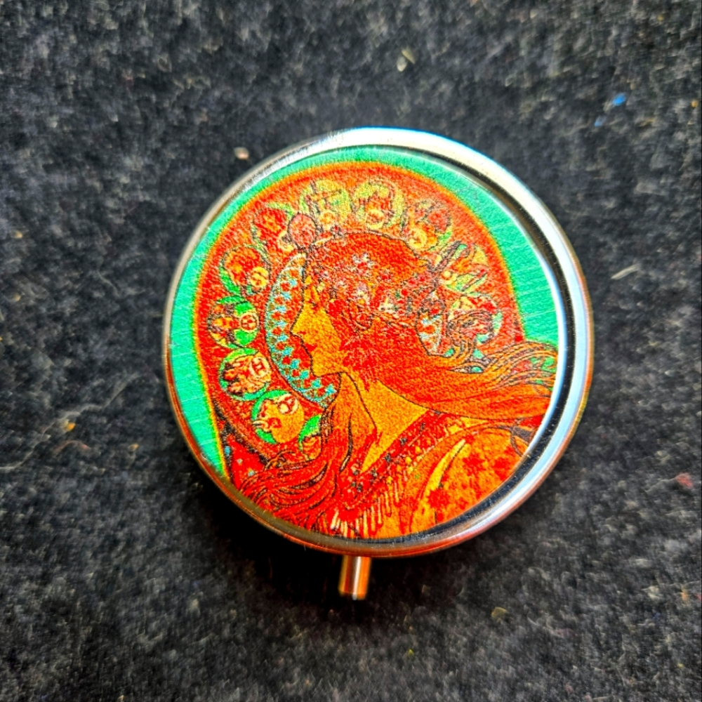 Mucha Style Pill Box